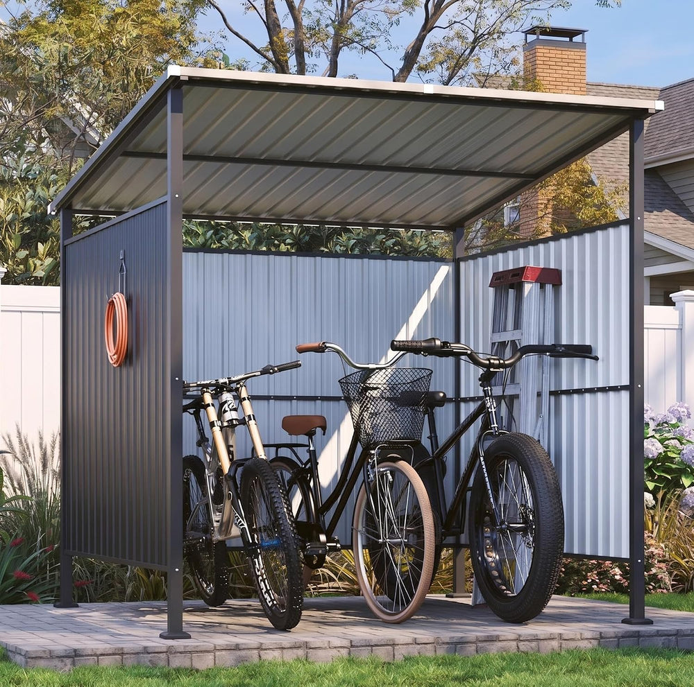 Aoxun 6x6FT Outdoor Shed Grill Shed, Grill Gazebo, Black