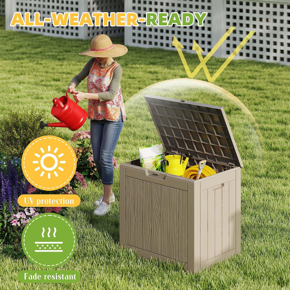 ROJIK Outdoor Storage Housing Deck Box - Waterproof Patio Furniture, Garden T...
