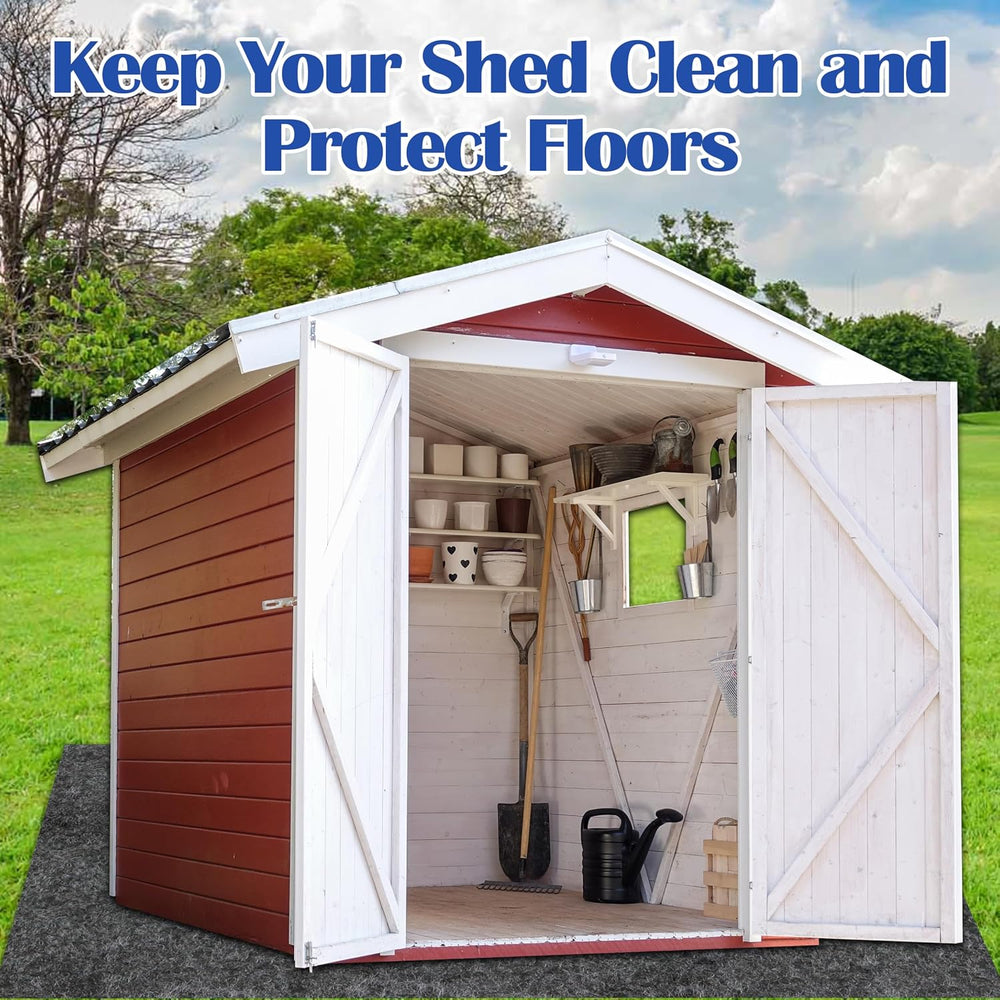 Ogrmar 6x8.2 FT Outdoor Storage Shed Mat Waterproof Tent Floor Mat Gray