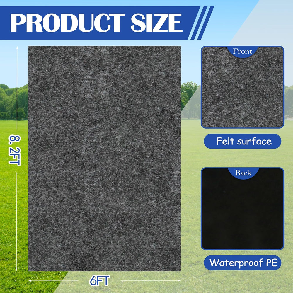 Ogrmar 6x8.2 FT Outdoor Storage Shed Mat Waterproof Tent Floor Mat Gray