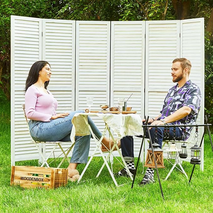 Room Dividers and Folding Privacy Screens, Wood Louvered Separators Divider Wall