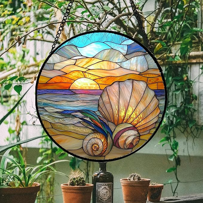 AMDERVEN Stained Glass Window Hanging