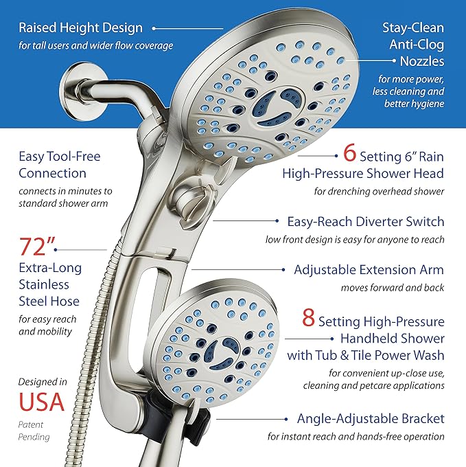 Hotel Spa AquaCare for California As-Seen-On-TV High Pressure Handheld Rain