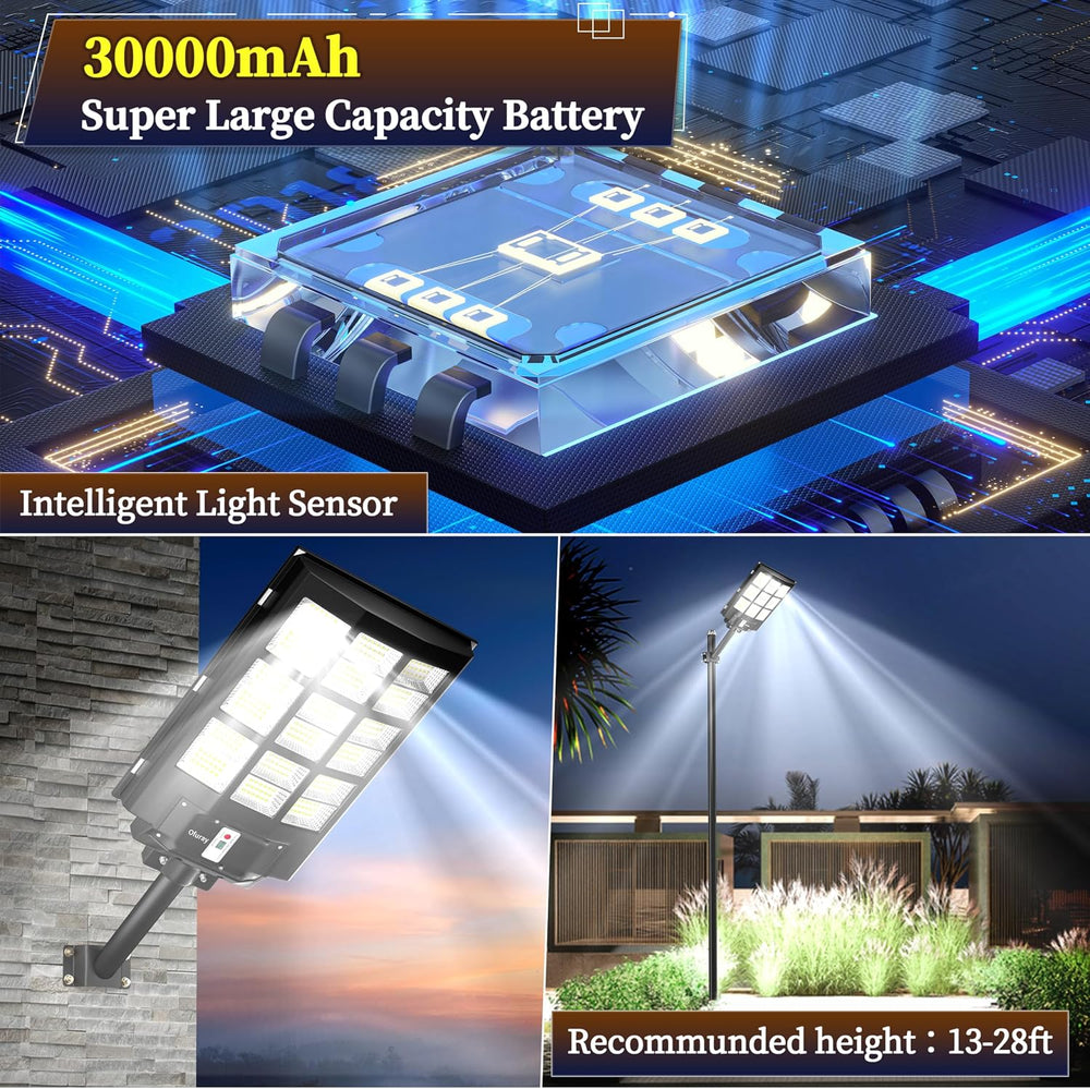 Ofuray Solar Street Lights Outdoor,Of-9000W Commercial Parking Lot Light