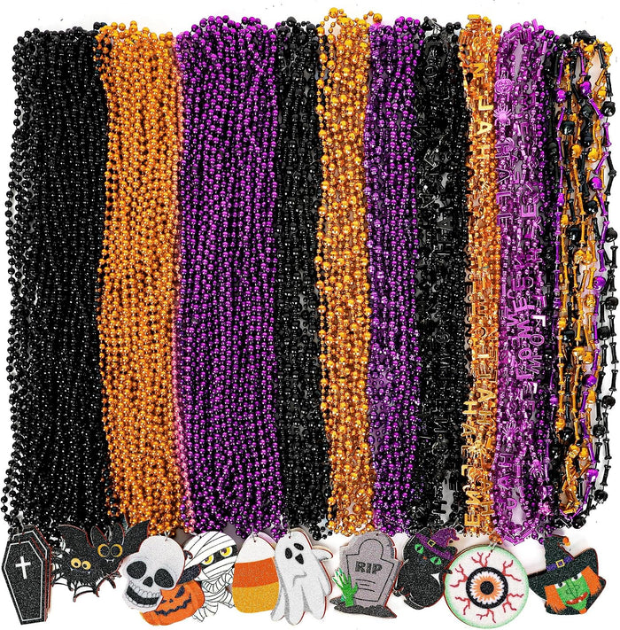 100PCS Halloween Necklaces Accessories, 24 Kinds Beads Party Favors Bulk