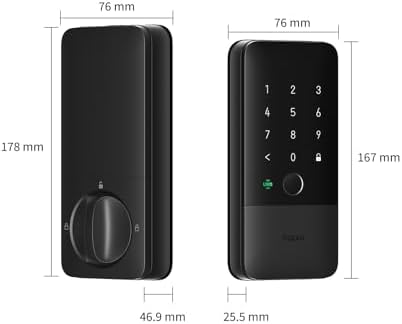 Aqara UWB Smart Lock U400, Apple Home Key, Fingerprint Deadbolt, Black