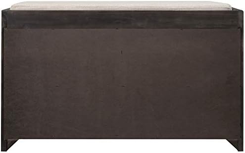 Knocbel Farmhouse Storage Bench with 2 Drawers, Removable Cushion and Wicker ...