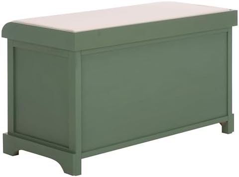 SAFAVIEH Freddy Wood Storage Bench, 33" Farmhouse Dusty Green AMH5736L