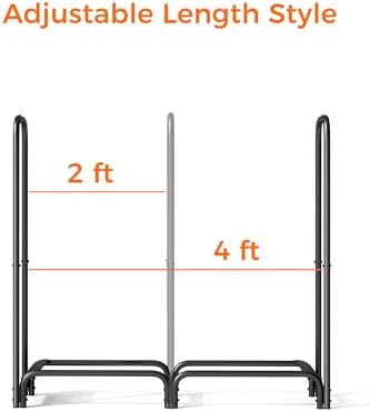 Firewood Rack，4ft Heavy Duty Fire Wood Storage Racks for Indoor Outdoor，Metal...