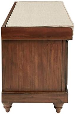 OSP Home Furnishings Dover Coastal Lift-Top Storage Bench with Shutter Face S...