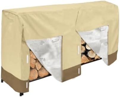 8Ft 210D Oxford Outdoor Waterproof Firewood Rack Cover for Heavy Duty Log Rac...