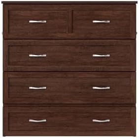 AFI, Northfield Murphy Bed Chest Twin XL with 6" Mattress, Burnt Amber