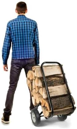 Firewood Hand Truck Caddy - With Cover - 200lb Cap -No Flat Wheels