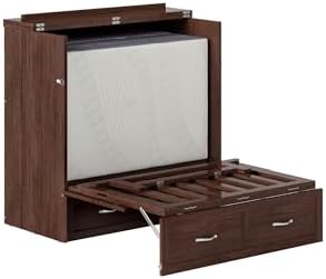 AFI, Northfield Murphy Bed Chest Twin XL with 6" Mattress, Burnt Amber