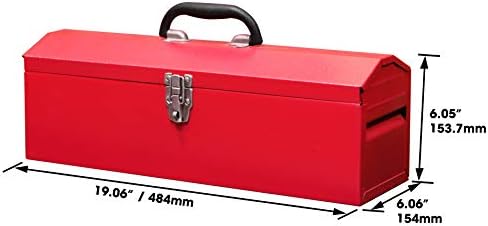 BIG RED TB101 Torin 19" Hip Roof Style Portable Steel Tool Box with Meta...