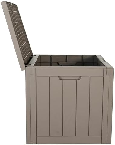 BTEXPERT Indoor Outdoor Storage Box, 30 Gallon Resin Deck Container for Packa...