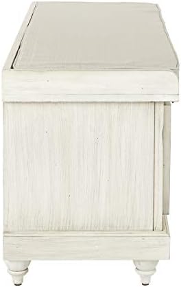 OSP Home Furnishings Dover Coastal Lift-Top Storage Bench with Shutter Face S...