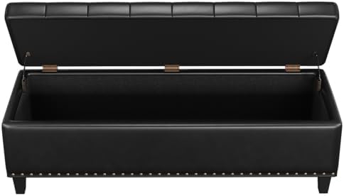 FiveWillowise 51 Inch Storage Ottoman Bench,Large End of Bed Storage Bench
