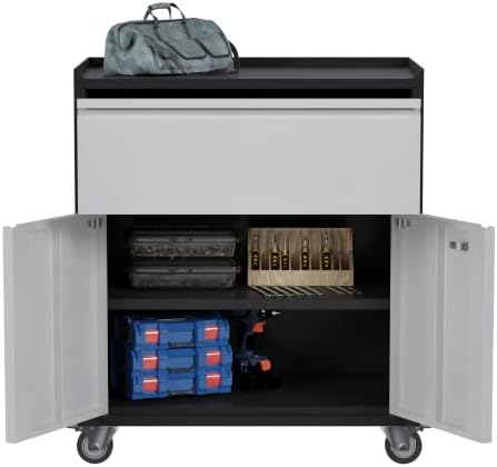 Metal Garage Tool Storage Cabinet with 1 Drawer, Large Space Industrial Metal...