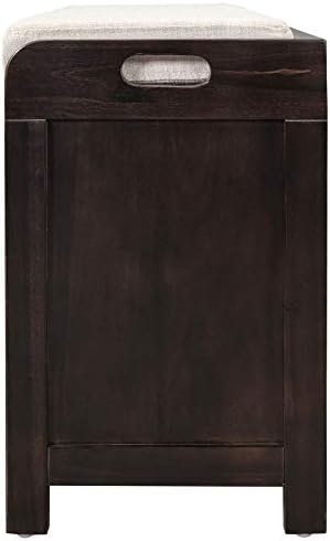 Knocbel Farmhouse Storage Bench with 2 Drawers, Removable Cushion and Wicker ...