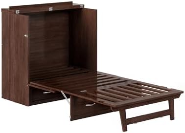 AFI, Northfield Murphy Bed Chest Twin XL with 6" Mattress, Burnt Amber