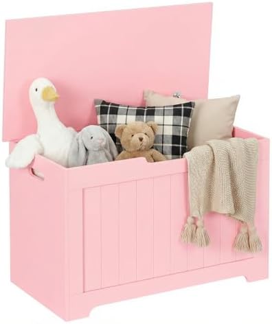 SUPER DEAL Storage Chest, 30 inches Chest Box Organizer with 2 Safety Hinges,...