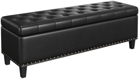 FiveWillowise 51 Inch Storage Ottoman Bench,Large End of Bed Storage Bench