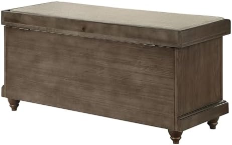OSP Home Furnishings Dover Coastal Lift-Top Storage Bench with Shutter Face S...