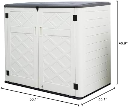 Mrosaa Large Horizontal Storage Sheds,38 cu.ft. Outdoor Storage Box for Garde...
