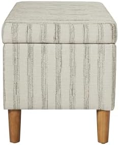 HomePop Malmo 36" Storage Bench - Gray & Cream Stripe