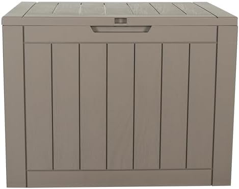 BTEXPERT Indoor Outdoor Storage Box, 30 Gallon Resin Deck Container for Packa...