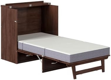 AFI, Northfield Murphy Bed Chest Twin XL with 6" Mattress, Burnt Amber