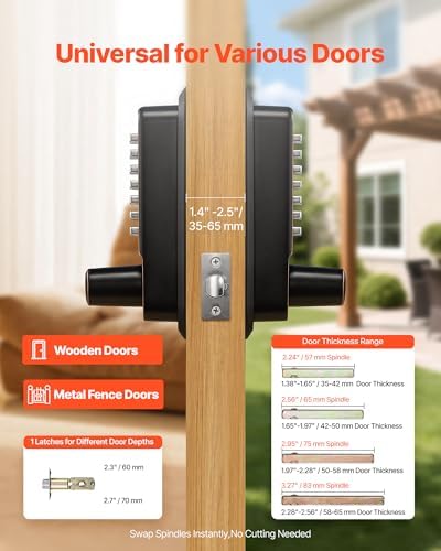 VEVOR Mechanical Keyless Entry Door Lock, 2.0 Code Upgrade, 4-7 Digits Code, ...