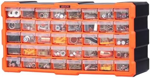 VEVOR 40-Drawer Storage Organizer, Plastic, Drawer Storage Cabinet for Garage...