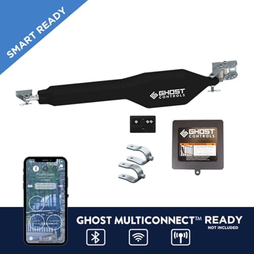 Ghost Controls Heavy Duty 30W Single Solar Automatic Gate Opener Wireless Acc...
