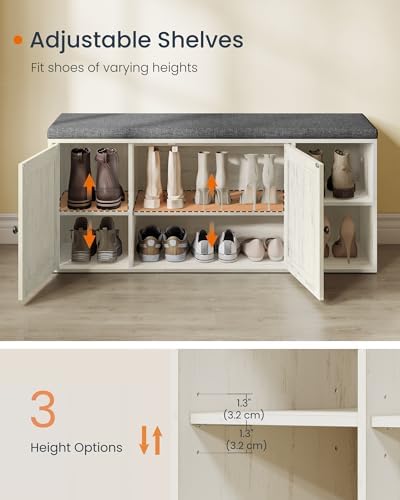 SONGMICS HOME Shoe Storage Bench, Snapsemble Superfast Assembly