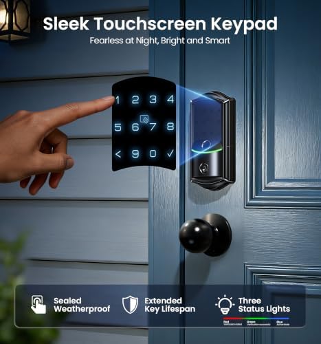 Veise VE027 WiFi Smart Lock Fingerprint Keyless Entry Deadbolt Matte Black