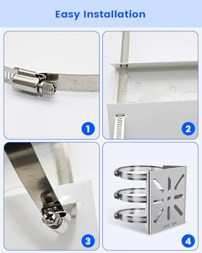 Universal Vertical Pole Corner Mount Bracket for Security Camera with Loops