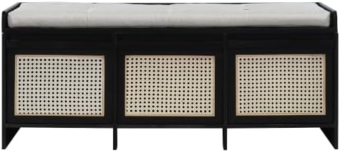 SOFTSEA 48" Shoe Storage Bench with Cushion, 2-Tier Entryway Bench with ...