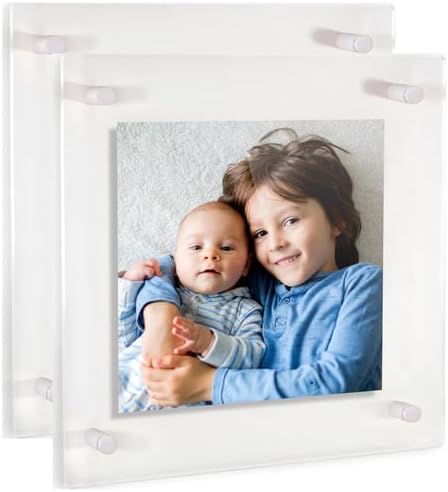 ArtToFrames 20x20 Inch Double Panel Floating Acrylic Picture Frame comes (2 P...