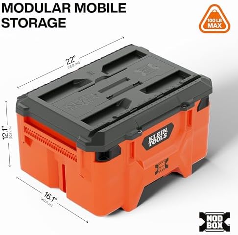 Klein Tools 54200MBX MODbox Medium Deep Tool Box, Heavy Duty Organizer with R...