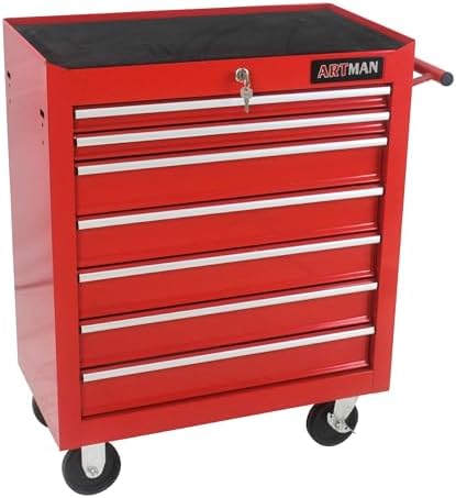7 Drawers Rolling Tool Cart on Wheels, Multifunctional Organizer Tool Chest T...