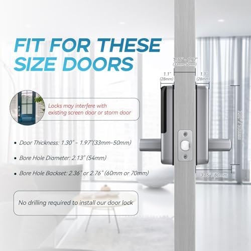 Smart Door Lock, OLUMAT Keyless Entry Door Lock Fingerprint Door Lock with Ke...