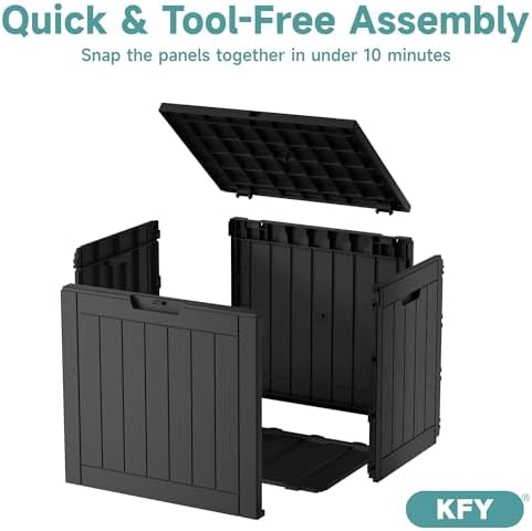 30 Gallon Waterproof Resin Deck Box, UV Resistant Outdoor Storage for Garden,...