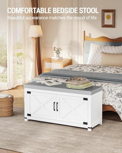 Hzuaneri 39.4" Shoe Storage Bench, with Soft Padded Seat Cushion & D...
