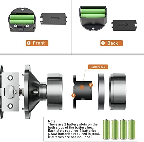 Keyless Digital Electronic Entry Security Safety Door Lock Locker (Satin Nick...