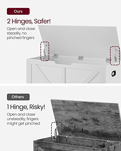 VASAGLE Storage Chest with 2 Safety Hinges, 15.7 x 39.4 x 18.1 Inches