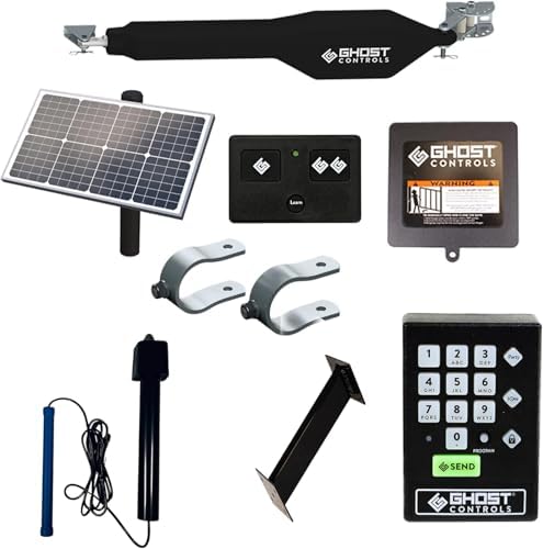 Ghost Controls Heavy Duty 30W Single Solar Automatic Gate Opener Wireless Acc...