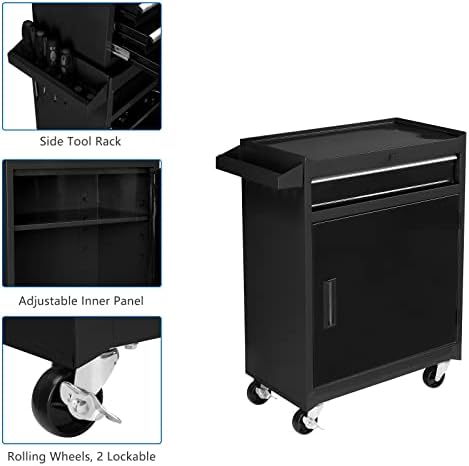TUFFIOM 5-Drawer Rolling Tool Chest, Tool Storage Cabinet w/Drawers, Lockable...