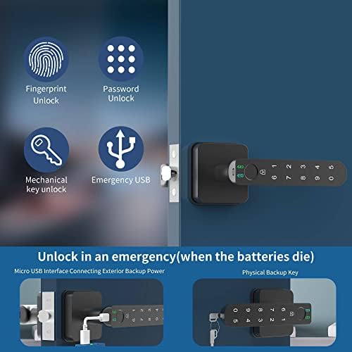 Foxgard Smart Fingerprint Door Lock,Biometric Door Lock, Electronic Door Knob...